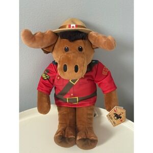 RCMP Sergeant Moose Plush Toy 11 in Red Uniform Hat Canadian Mounted Police